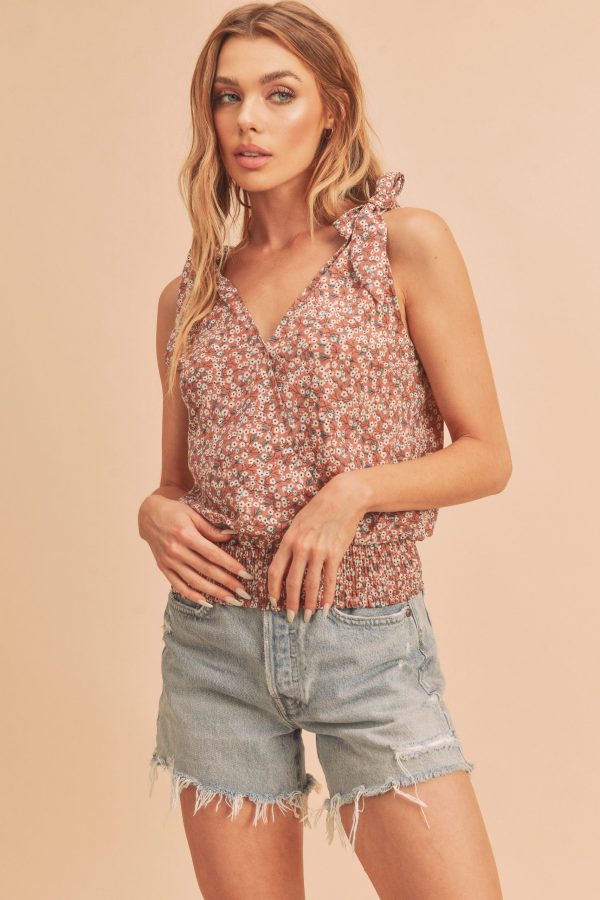 Floral summer dressy tank top