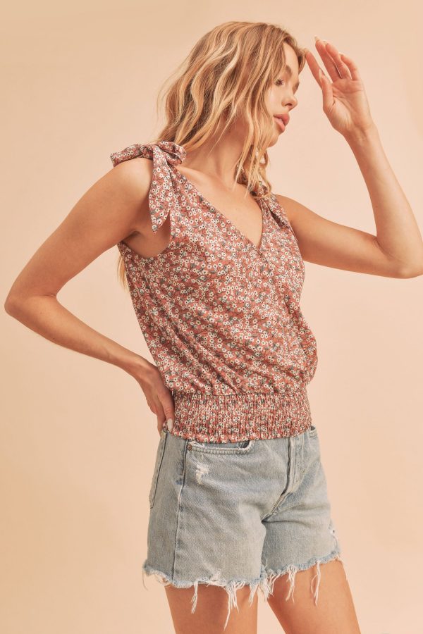 Floral summer dressy tank top