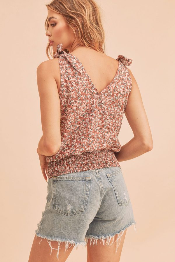Floral summer dressy tank top