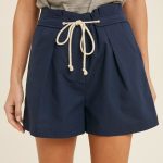 navy linen shorts