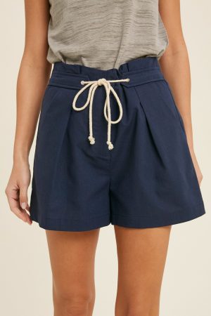 navy linen shorts
