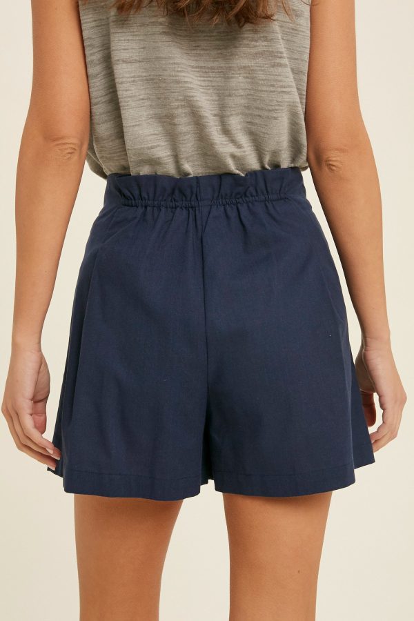 navy linen shorts
