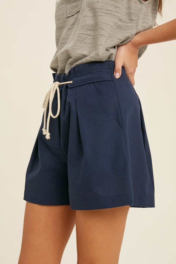 navy linen shorts