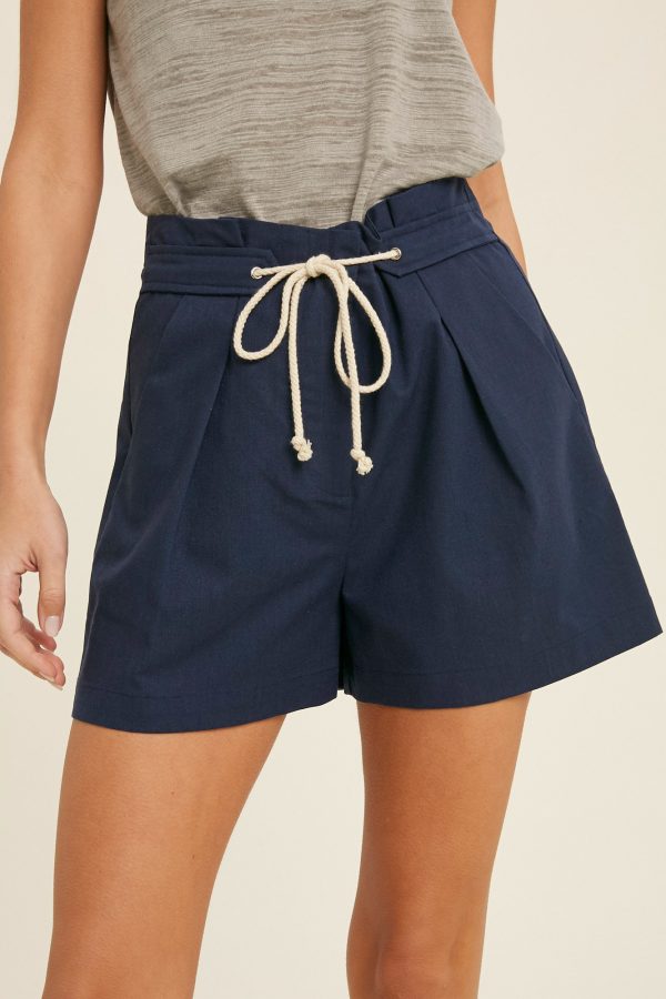 navy linen shorts