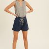 navy linen shorts