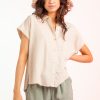 Oatmeal linen button down shirt