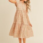 Floral button down midi dress