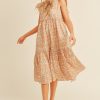 Floral button down midi dress