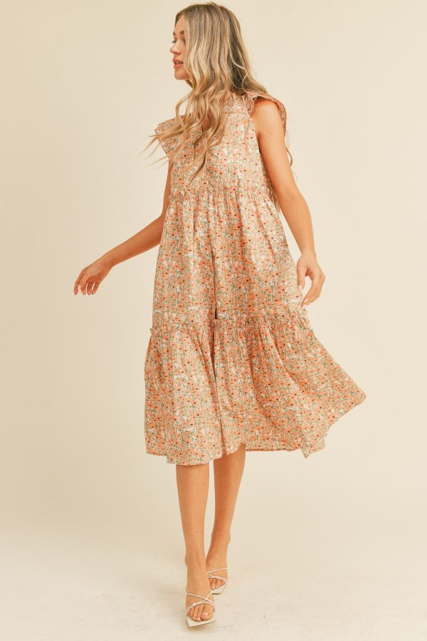 Floral button down midi dress
