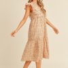 Floral button down midi dress