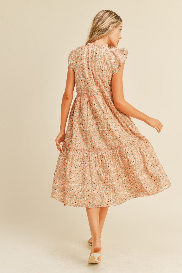 Floral button down midi dress
