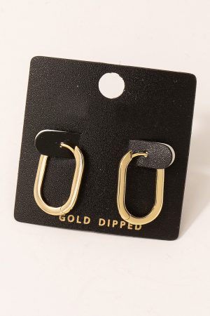 Gold Dipped Mini Oval Hoop Earrings