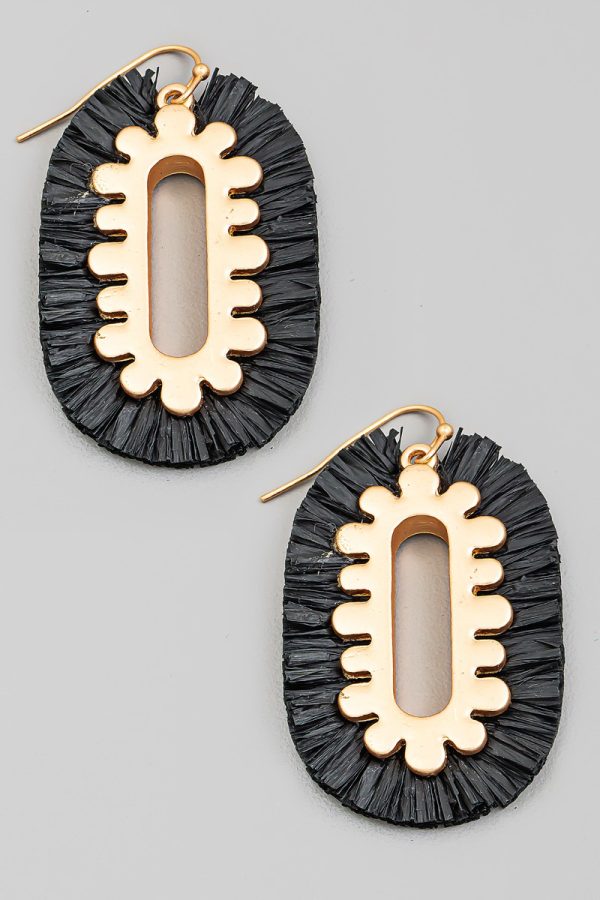 Raffia Fan Drop Earrings