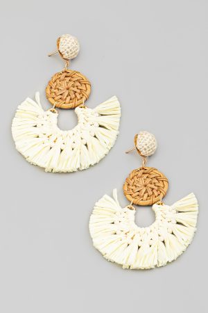 raffia summer earrings