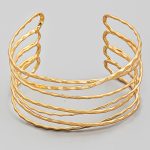 multi layer adjustable cuff gold bracelet