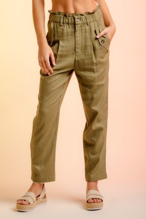 olive linen pants