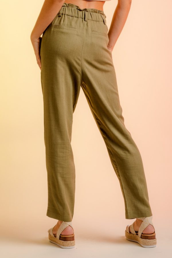 olive linen pants