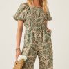 Tropical leaf summer jumpsuit