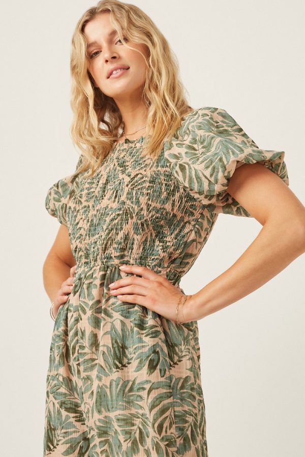 Tropical leaf summer jumpsuit