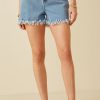 distressed denim short
