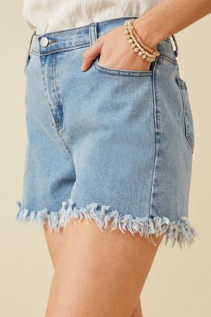 distressed denim short