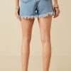 distressed denim short