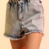 High waisted denim shorts
