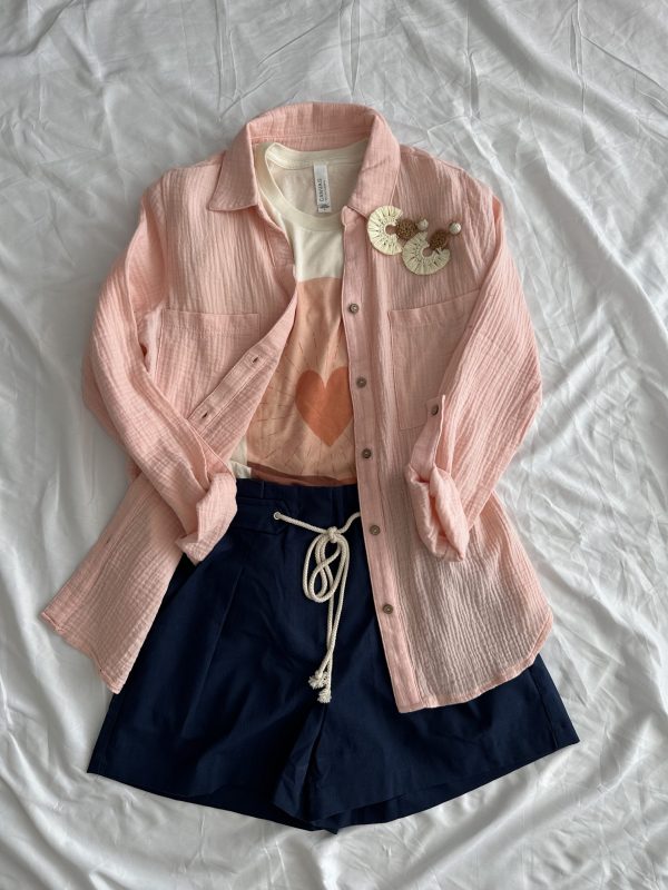 summer outfit with shorts and graphic tee