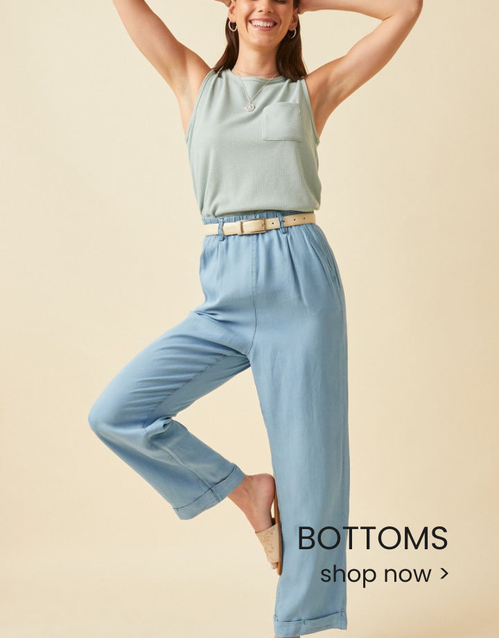 Vancouver Canada boutique with tencel pants jeans linen bottoms spring summer