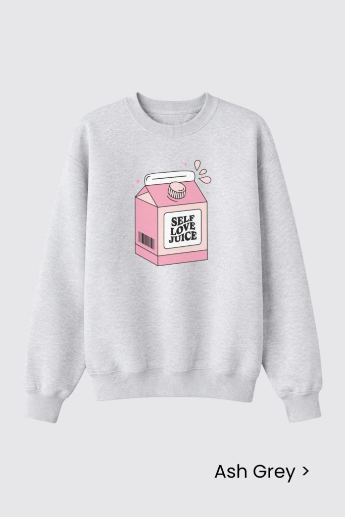 Ash Grey and pink graphic crewneck spring summer fall winter vancouver canada boutique