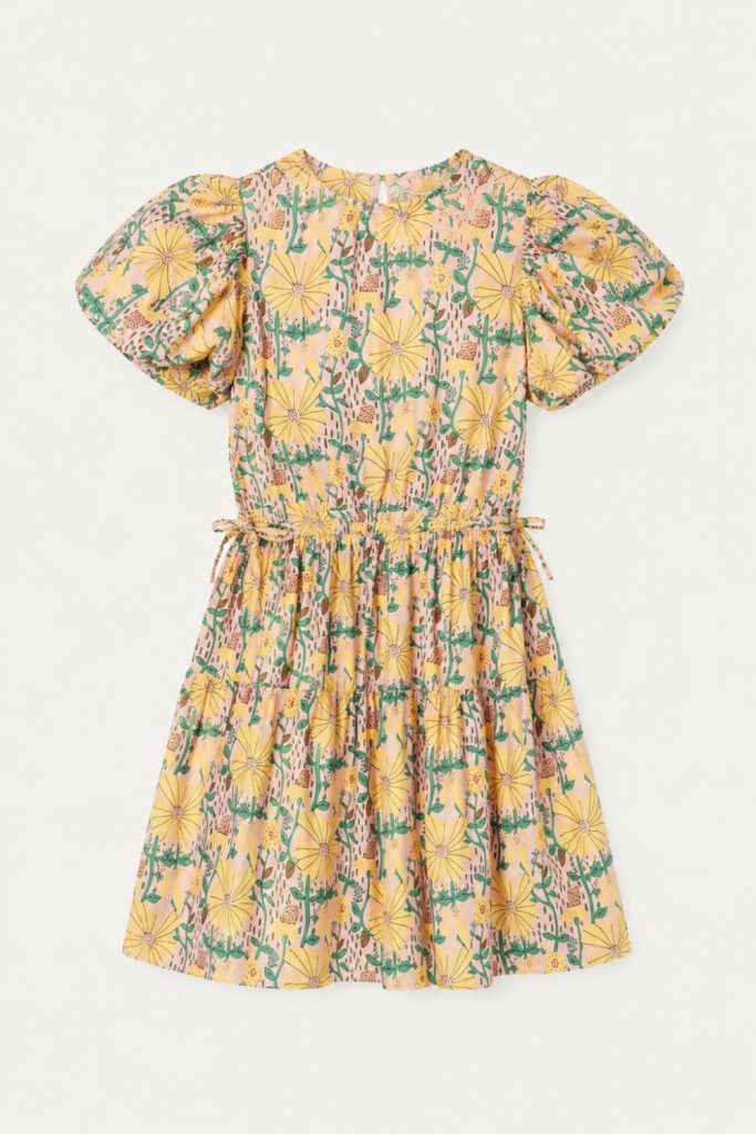 yellow flower pattern mini dress cut out sides summer collection vancouver canada