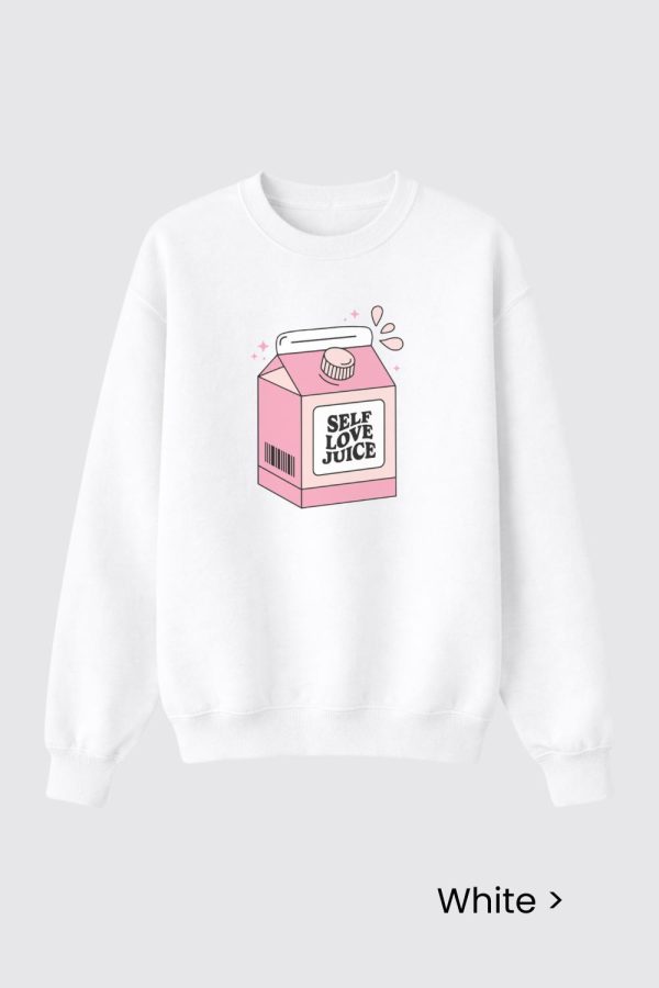 Self Love Juice - cotton blend graphic crewneck sweatshirt White