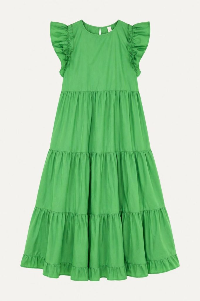 irish green tier maxi midi dress vancouver canada boutique summer collection