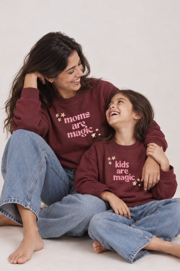 Moms Are Magic Crewneck in Maroon