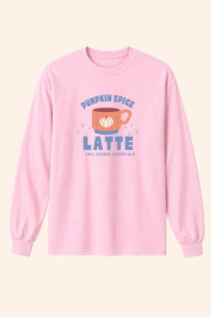 Fall Autumn Pumpkin Spice Latte long sleeve tee
