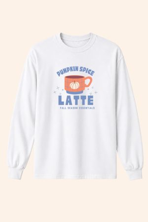 Fall Autumn Pumpkin Spice Latte long sleeve tee