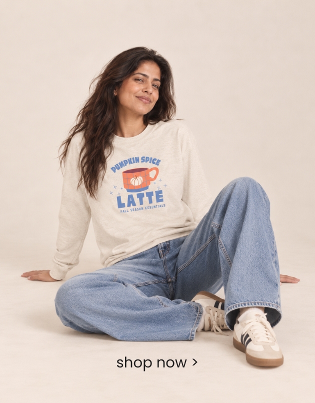 pumpink spice latte long sleece tee